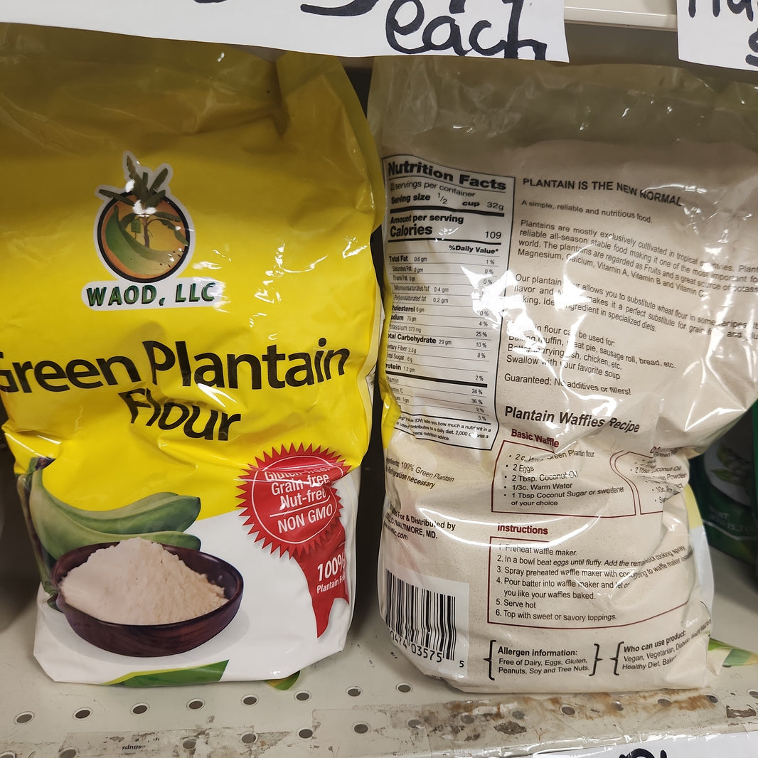 WAOD Green Plantain Flour 100%  (BAGGED ) - African Caribbean Seafood Market